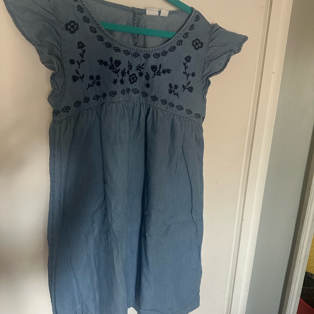 GAP Blue Ruffled Sundress with Flutter Sleeves